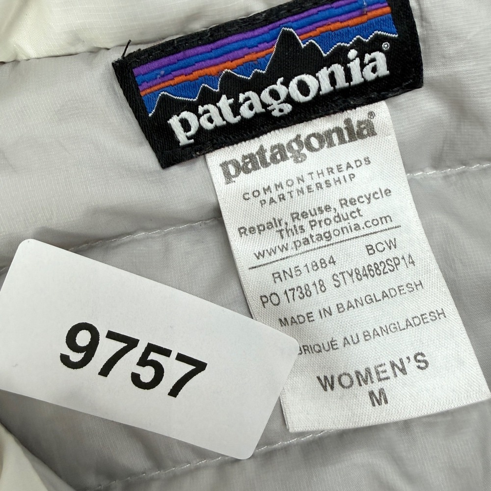 Patagonia Down Sweater Jacket Women M White 84682 Quilted Puffer Full Zip - Picture 12 of 12